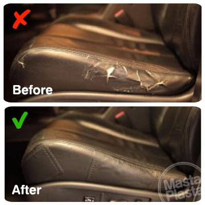 leather repair patch beforeafter drivers seat